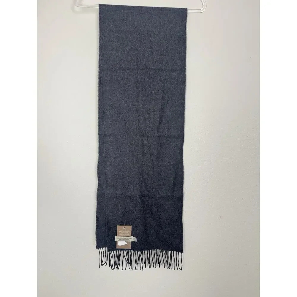 Irish 100% Wool Scarf Gray Aran Sweater Market Ireland Extrafine Merino 75